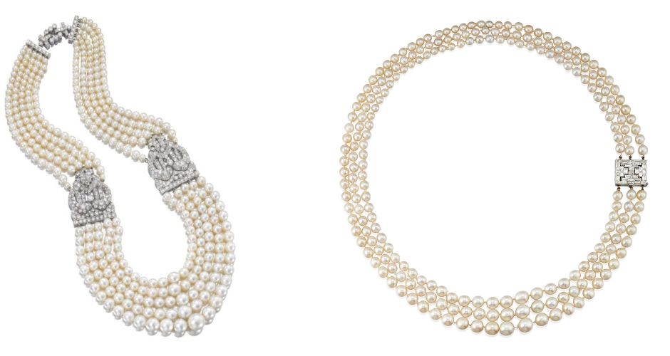 Cartier Natural Pearl and Diamond Necklace