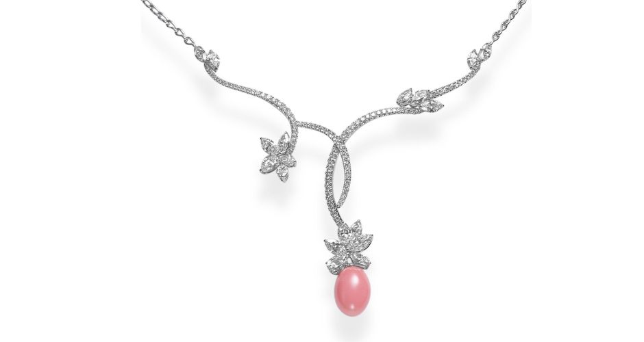 Mikimoto Conch Pearl and Natural Pearl Necklace