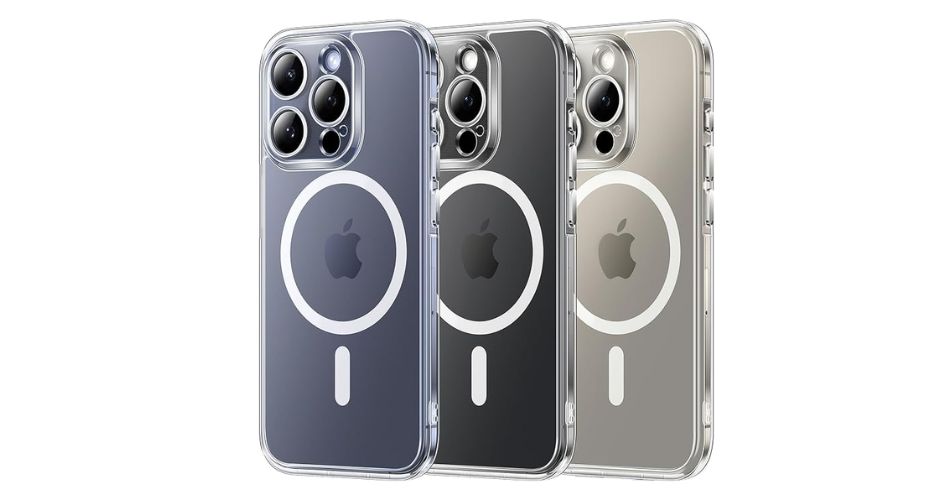 TOCOL 3 in 1 Magnetic for iPhone 15 Pro Case Clear